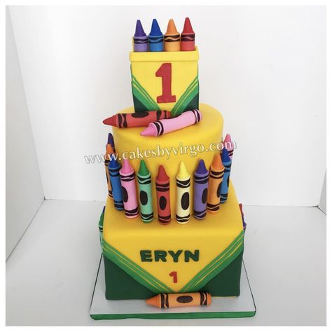 Crayon Birthday Cake, Crayon Cake, Crayola Party, Crayola Birthday Party, Baby Shower Girl Diy, Roblox Party, Dibujos Toy Story, School Cake, Art Cake