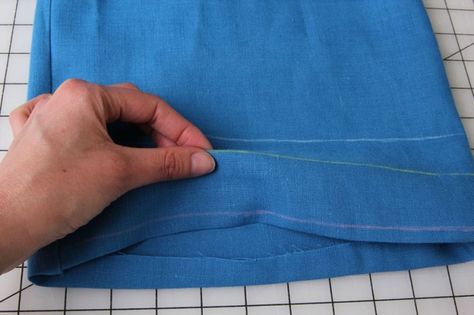 Tutorial: How to sew a blind hem  |  Colette Blog Blind Hem Tutorial, Hemming Stitch, Hem By Hand, Invisible Hem, Dress Making Tutorial, Blind Hem Stitch, Sewing Hems, Colette Patterns, Blind Hem