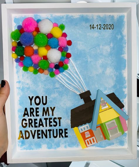 Up Themed Scrapbook, Adventure Begins At Your Library Crafts, You Are My Greatest Adventure, Up Adventure Book, Couples Art Project, Adventure Book Scrapbook, Boyfriend Scrapbook, Adventure Crafts, Our Adventure Book