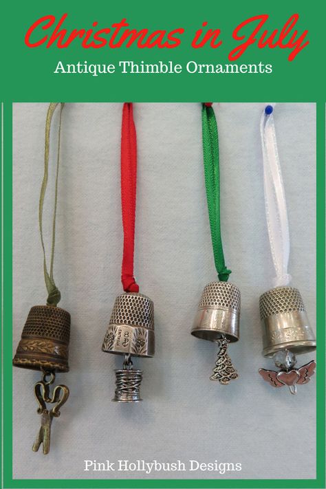 Thimble Jewelry, Thimble Art, It Is Friday, Spool Crafts, Diy Christmas Ornaments Easy, Ornaments Homemade, Mesh Wreath Diy, Vintage Sewing Machines, Chic Christmas