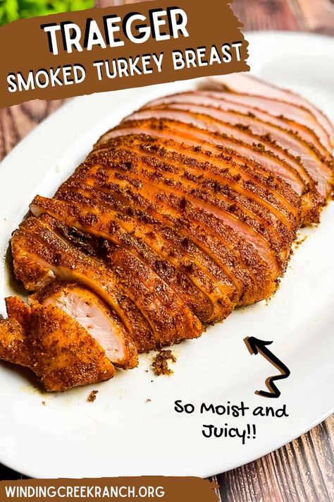 I'm not exaggerating when I say this is the best smoked turkey breast you'll ever taste. It's juicy, flavorful, and perfectly smoked! This delicious and easy-to-follow recipe will give you the perfect smoked turkey every time! Best Smoked Turkey, Traeger Smoked Turkey, Smoked Turkey Breast Recipe, Cooking Turkey Breast, Smoked Turkey Recipes, Smoked Turkey Breast, Turkey Breast Recipe, Traeger Recipes, Pellet Grill Recipes