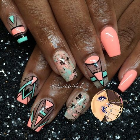 Aztec Nail Designs, Aztec Nail Art, Aztec Nails, American Nails, Classy Nail, Classy Nail Designs, Cute Gel Nails, Classy Nails, Nail Ideas