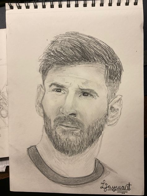 Messi Portrait Sketch, Messi Sketch Easy, Messi Drawing Easy, Messi Sketch, Liverpool Football Team, Messi Drawing, Messi Pictures, Bus Skin Design, Messi Poster