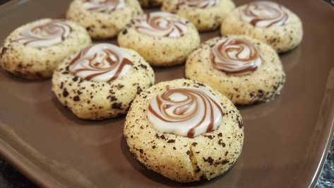 Coffee Flavored Cookies, Best Thumbprint Cookies, Cappuccino Cookie, Kiss Cookie Recipe, Hershey Kiss Cookies, Swirl Cookies, Crumble Cookie Recipe, Best Peanut Butter Cookies, Thumbprint Cookies Recipe