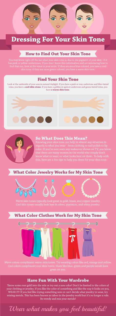 How to Dress For Your Skin Tone Infographic. Knowing what colors of clothing and jewelry best compliment your complexion can help you feel more confident in what you're wearing! Skin Color Dresses, Skin Tone Dress, Skin Care Routine 30s, Colors Dress, Hair Color Chart, Cool Skin Tone, Skin Remedies, Cool Hair Color, New Skin