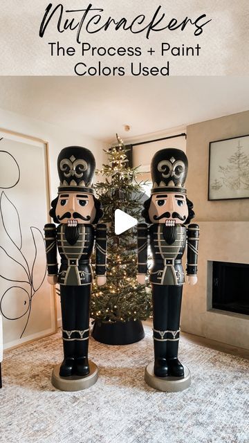 Holiday Time 75 Inch Nutcracker, Painted Nutcracker Diy Walmart, Traditional Nutcracker Christmas, Neutral Painted Nutcracker, Diy Outdoor Nutcracker Christmas Decor, Repaint Nutcracker, Walmart Painted Nutcracker, Walmart Nutcrackers Painted, Diy Outdoor Nutcracker