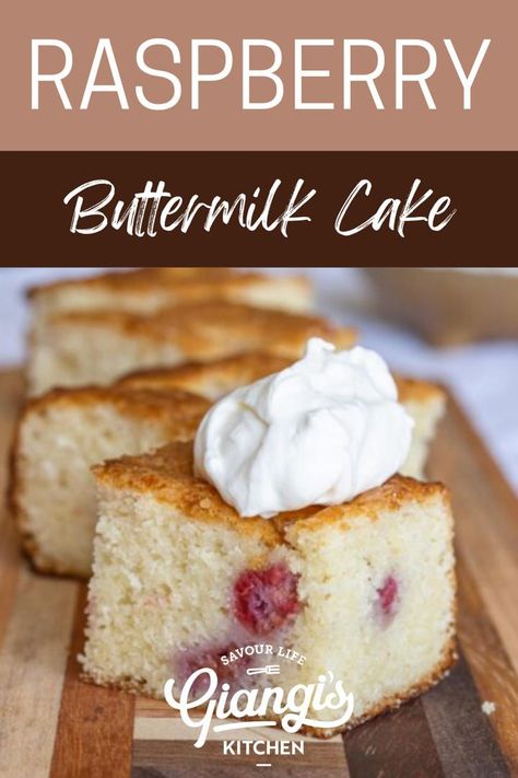 raspberry buttermilk cake Buttermilk Cake Recipes, Elegant Dishes, Light Cake, Cookies To Bake, Buttermilk Cake, Buttermilk Recipes, Turbinado Sugar, Light Cakes, Parchment Paper Baking