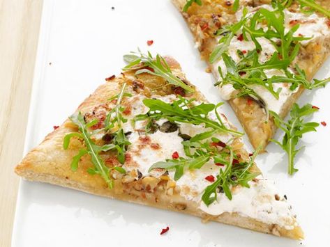 White Clam Pizza Recipe | Food Network Kitchen | Food Network Clam Pizza, Refrigerated Pizza Dough, 30 Minute Dinners, Clam Recipes, Food Network Magazine, Pizza Recipe, Dinner Dishes, Pizza Dough, Pizza Recipes