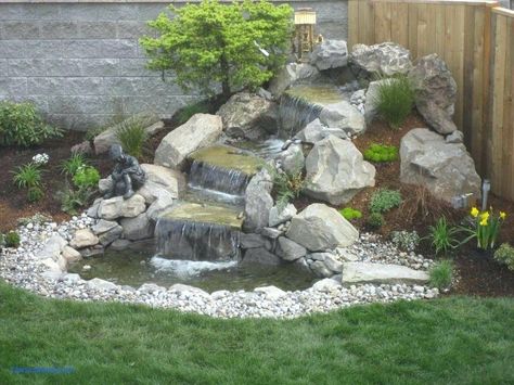 Waterfall Landscaping, Terraced Landscaping, Kolam Koi, Taman Air, Garden Pond Design, Zen Garden Design, Sloped Backyard, Garden Waterfall, Pond Waterfall