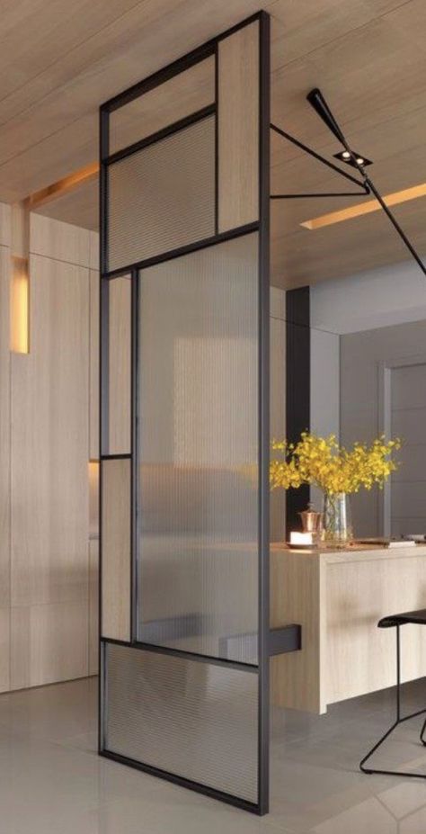 Glass Partions Design, Internal Glass Partition, Glass Wall Partition Design, Glass Partition Designs Living Rooms, Office Partition Ideas, Glass Wall Divider, Glass Partition Designs, Modern Partition, Modern Partition Walls