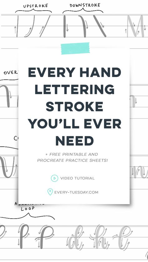 Hand Lettering Practice Sheets, Alfabet Font, Brush Lettering Practice, Hand Lettering For Beginners, Hand Lettering Worksheet, Learn Hand Lettering, Calligraphy Lessons, Hand Lettering Styles, Hand Lettering Practice