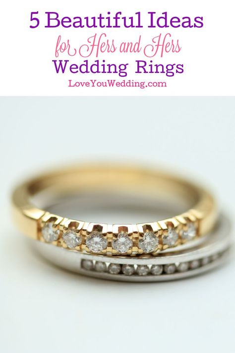 Lesbian Wedding Bands, Lesbian Engagement Ring, Lesbian Wedding Rings, Wedding Rings Ideas, Hers And Hers, Hers Wedding Rings, Lesbian Engagement, Rings Ideas, Lesbian Wedding