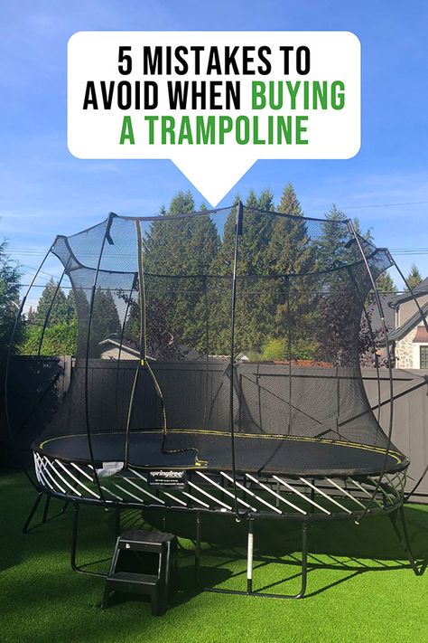 Trampoline Storage Ideas, Trampoline Set Up, In Ground Trampoline With Net, Trampoline Backyard Landscaping, Trampoline Base Ideas, Backyard With Trampoline Ideas, Trampoline Anchor Ideas, Small Garden Trampoline, Outdoor Trampoline Ideas Backyards