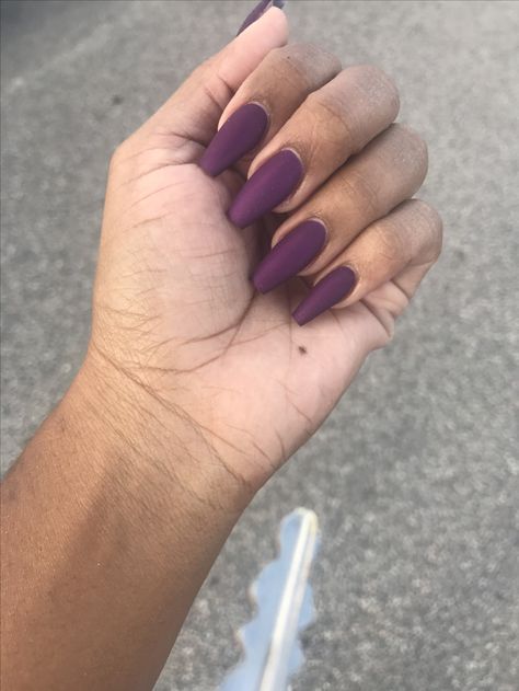 Plum matte nails Matt Purple Nails, Matte Plum Nails, Plum Matte Nails, Mat Purple Nails, Nails Purple Matte, Dark Purple Matte Nails Design, Dark Plum Nails Matte, Matte Purple Nails, Plum Nails