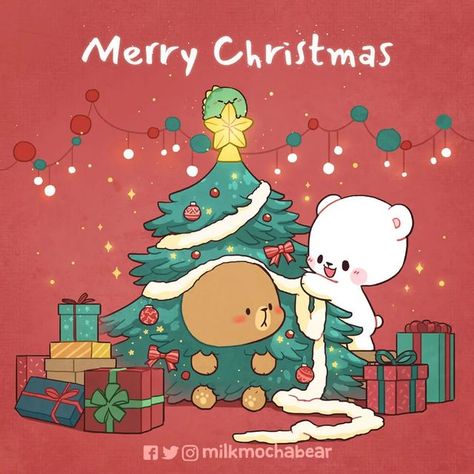 Milk And Mocha Bear, Milk Mocha Bear, Milk And Mocha, Mocha Bear, Drawings For Boyfriend, 얼굴 드로잉, Milk & Mocha, Cute Bear Drawings, Kawaii Christmas