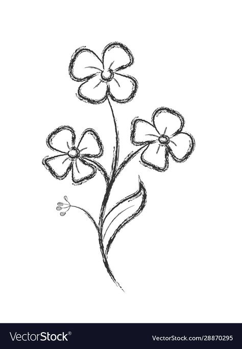 Flower Easy To Draw, Sketch Ideas Flowers Easy, Preppy Flower Drawing, Flower Easy Sketch, Easy Flowers Draw, Sticky Note Drawings Doodles Easy, Easy Sketches Flowers, Simple Drawing Of Flowers, Flowers Sketch Easy