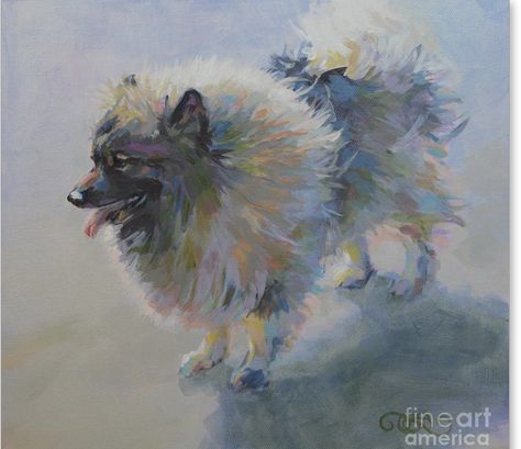 Keeshond. Wonderful painting! Keeshond Tattoo, Dog Hacks, Dog Wall Art, Watercolor Dog, Dog Cards, Sweet Dogs, Dog Themed, Family Dogs, Dog Memes