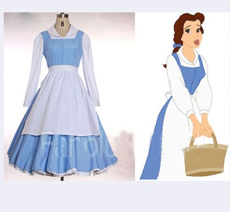 Modest Halloween Costumes for Women: Cute, Creative and Stylish Ideas (2014 update) Blue Maid Dress, Belle Blue Dress Costume, Maid Fancy Dress, Belle Blue Dress, Blue Dress Costume, Modest Halloween Costumes, Princess Belle Costume, Princess Belle Dress, Cosplay Disney