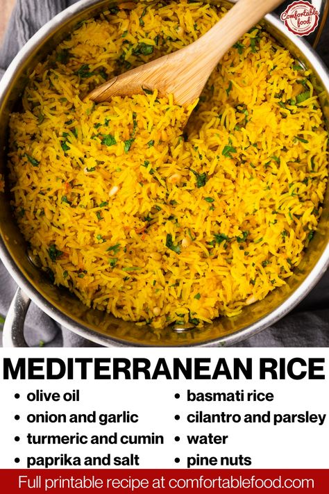 Gracie Norton Recipes, Mediterranean Rice Recipe, Vegetable Meal, Recipes With Rice, Mediterranean Rice, Rice Dishes Recipes, Rice Diet, Spanish Potatoes, Mediterranean Recipes Healthy