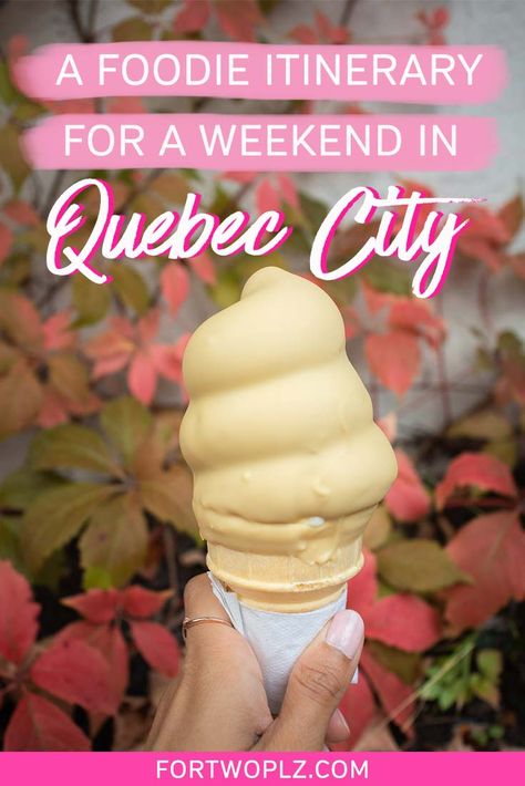 [Canada Travel] Visiting Quebec City for a weekend? Designated as a UNESCO World Heritage Site, Quebec City offers a lot to discover for food lovers. From poutine to maple syrup treats, there are tons of delicious food and places to eat in Quebec City. This itinerary highlights the best restaurants for authentic Quebec food, what to do in Quebec City as foodies, and classic French Canadian dishes to try so that your trip to Canada is unforgettable! #quebec #canadatravel #foodlover #foodietravel Quebec Food, Quebec Winter Carnival, Honeymoon Itinerary, Canadian Dishes, Trip To Canada, Canada Food, Old Quebec, French Canadian, Prague Travel