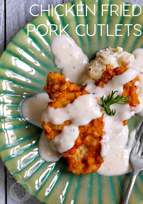 Chicken Fried Pork Cutlets Chicken Fried Pork Cutlets, Best Crab Salad Recipe, Fried Pork Cutlets, Chicken Fried Pork, Pork Oven, Pork Cutlet Recipes, Ham Dishes, Crab Salad Recipe, Pork Cutlet