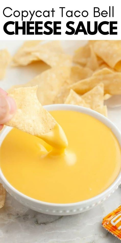 Taco Bell Queso Sauce, Copycat Taco Bell Cheese Sauce, Nacho Cheese Sauce Velveeta, Cheese Whiz Sauce, Taco Bell Cheese Sauce, Homemade Taco Bell, Taco Bell Nacho Cheese, Nachos Cheese, Nachos Cheese Recipe