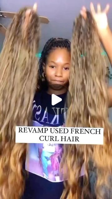 Crochet•Braids•Locs•Twists•Ponytails•Braiding hair | How to Revamp your used French Curl braiding Hair 😍Don’t throw away your used extensions . . . French Curls is perfect for your birt... | Instagram How To Take Care Of French Curls, French Style Braids, French Braiding Hairstyles, French Curls Twist, French Curls Hair, French Curl Braid Styles, Crochet French Curl Braids, French Curl Crochet Braids, French Curl Braid Hairstyles