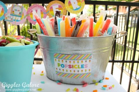 Popsicle Party_Popsicles on Ice Popsicle Party, Pool Party Kids, Splash Party, Park Birthday, Fiesta Tropical, Pool Birthday, Summer Birthday Party, Water Party, Summer Pool Party