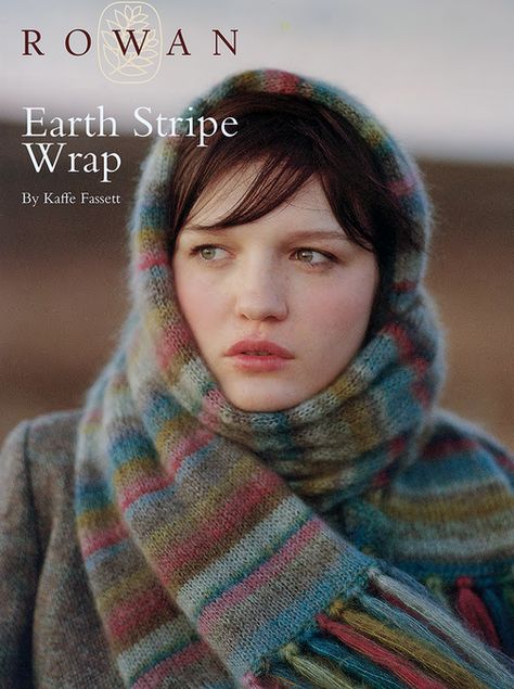 FREE Rowan pattern: Earth Stripe Wrap by Kaffe Fassett, knit in Rowan Kidsilk Haze Rowan Knitting, Rowan Yarn, Crochet Magazine, Knitting Magazine, Wrap Pattern, Knitting Books, Kaffe Fassett, Knitted Shawls, Mode Inspiration