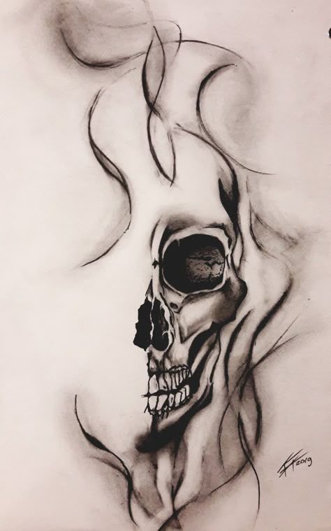 Mean Skull Tattoo, Half Skull Tattoo Design, Skull Rib Tattoo, Feminine Skull Tattoo Sleeve, Creepy Skull Tattoo, Skull Tattoo Feminine, Half And Half Tattoos, 3 Skulls Tattoo, Half Skull Drawing