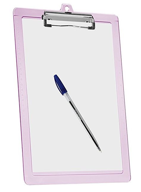 Amazon.com : Acrimet Clipboard Letter Size Low Profile Clip (Clear Pink Color) (3 - Pack) : Office Products Pink Plastic, Clipboard, Ruler, Round Corner, Letter Size, Pink Color, Pink