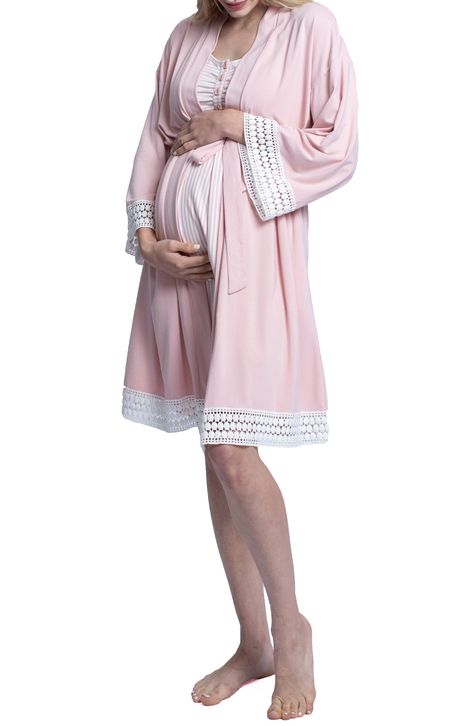 Nursing Robe, Nursing Nightgown, Nightgown Robe, Maternity Hospital, Wrap Headband, Headband Size, Hospital Outfit, Pregnant Mother, Baby Shower Flowers