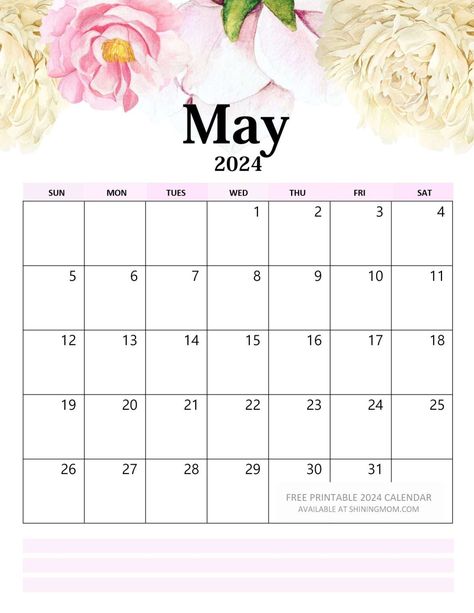 Your Free 2024 Floral Calendar Printable is Here! May 2024 Calendar, Friend Application, Free Planner Pages, 2024 Calendar Printable, Notes Templates, Vertical Calendar, Free Printable Calendar Templates, Floral Calendar, Calendar Design Template