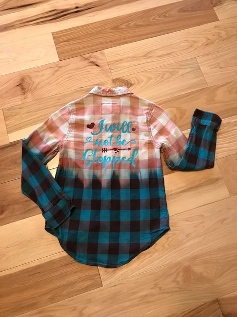 Flannel Shirt Refashion, Flannel Girl, Bleached Flannel, Back To School Kids, Market Ideas, Distressed Shirt, Shirt Refashion, Bleach Dye, Girls Shirt