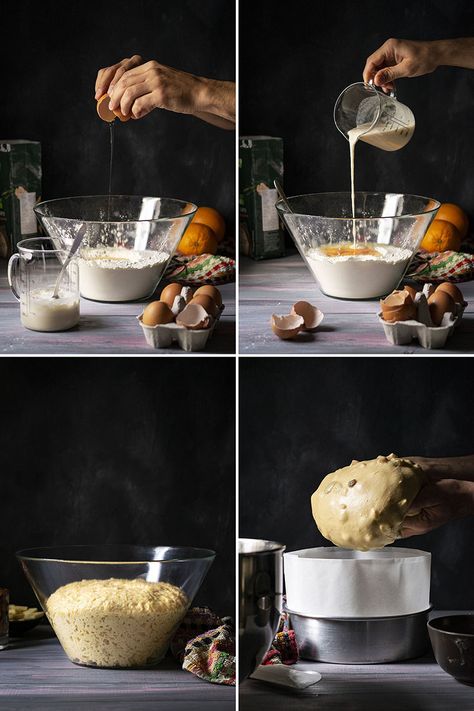 Easy Panettone Recipe (Italian Christmas Bread) Moody Dark Photography, Panettone Recipe Italian, Easy Panettone Recipe, Christmas Sweet Bread, Italian Christmas Bread, Recipe With Chocolate Chips, Chocolate Panettone, Italian Panettone, Panettone Recipe