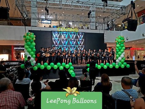 Concert Stage Balloon Decor Balloon Stage Decor, Stage Balloon Decor, Stage Decorations With Balloons, Vpk Graduation, Stage Decor, Dinner Night, Balloon Arrangements, Concert Stage, Stage Backdrop