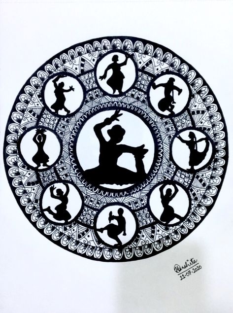 “The sound of the bells replicated her heartbeat. ⁣ The musical rhythm coincided her breath. ⁣ Every dance move she made, took her ⁣ to a world that she had fallen in love with” ❤️ ⁣ #mandala #mandalaart #zenart #zentangle #mandalalovers #ilovesharing mandala Mandala Dance Art, Music Mandala Art, Dance Mandala, Fallen In Love, Madhubani Painting, Indian Dance, Zen Art, Dance Art, Woman’s Day