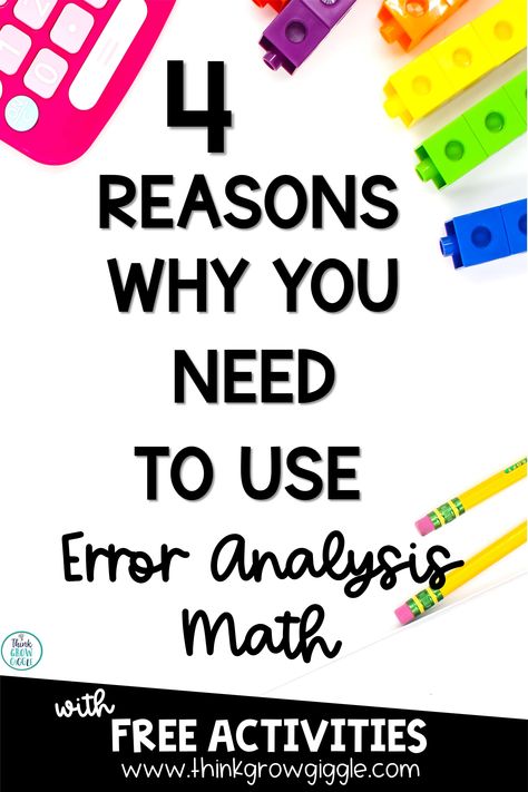 Wondering why math error analysis is important in your elementary math classroom? These ideas, tips, activities, templates will help your upper elementary students make sense of error analysis. Click the pin to check out these 4 reasons for using error analysis that you can use right away! Error Analysis Math, Error Analysis, Elementary Math Classroom, Math Activities Elementary, Upper Elementary Math, Fifth Grade Math, Math Interactive Notebook, Math Intervention, Fourth Grade Math