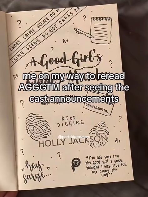 cute doodles on AGGGTM cover - credit: partridgepages (instagram) Agggtm Cover, Books Annotation, Page Decoration, Reading Aesthetic, Book Annotation, Book Projects, Good Girl, Book Stuff, Book Fandoms