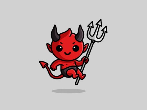 Devil by Alfrey Davilla | vaneltia on Dribbble Alfrey Davilla, Devil Illustration, Devil Drawing, Simple Ghost, Devil Cartoon, Ghost Illustration, Evil Smile, Devil Tattoo, October Autumn