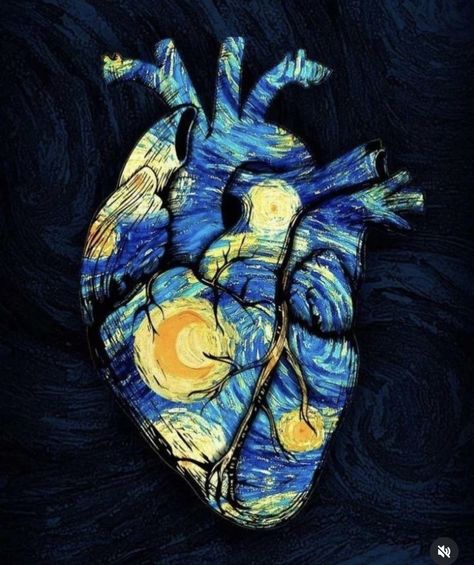 Starry Night Heart Painting, Starry Night Butterfly, Starry Night Heart, Pic Profile, Bengali Art, The Starry Night, Ios App Icon Design, Van Gogh Art, Starry Night Van Gogh