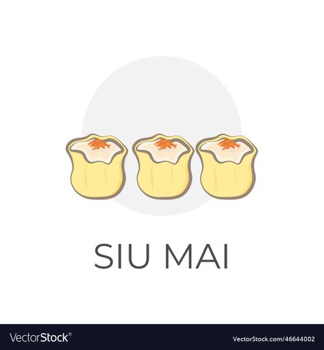 Siu Mai Illustration, Siomai Logo, Siomai Logo Design, Food Dumplings, Siu Mai, Simple Illustration, Chinese Food, Dumplings, Design Inspo