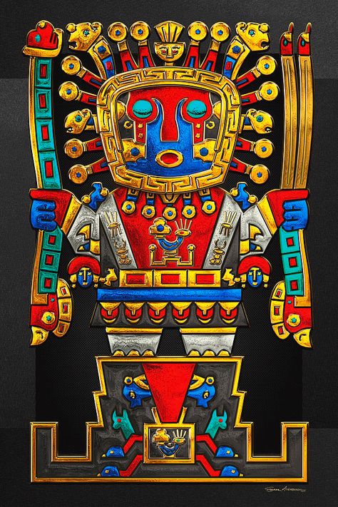 Incan Gods, Inca Art, On Black Canvas, Peruvian Art, Inca Empire, History Facts Interesting, Ancient Symbols, Indigenous Art, Sacred Art