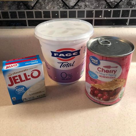 Ww Cherry Cheesecake, Keto Cherry Cheesecake Fluff, Weight Watchers Cherry Cheesecake, Greek Yogurt Jello Cheesecake, Low Carb Cherry Cheesecake, Ww Cherry Pie Filling Recipes, Weight Watchers No Bake Cheesecake, Ww Cherry Cheesecake Jars, Weight Watchers Cherry Cheesecake Jars