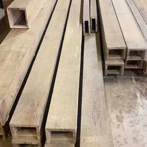 E&K Vintage Wood on Instagram: “Reclaimed Oak Rough Sawn Box beams stacked up before they ship to Jackson Hole, WY #reclaimedwood #boxbeams #oakbeams #beams #woodbeams…” Box Beams, Vaulted Ceiling Living Room, Reclaimed Beams, Hand Hewn Beams, Jackson Hole Wy, Reclaimed Flooring, Barn Siding, Reclaimed Lumber, Reclaimed Oak