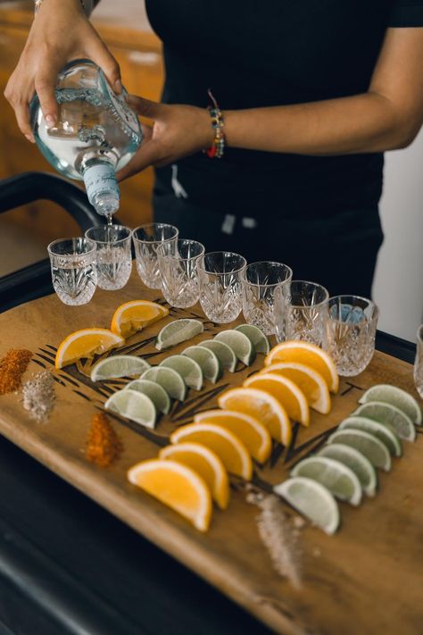 Looking for aesthetic wedding bar design ideas? These tequila shots with various spieces and citrus fruit is the perfect photo op! See the full gallery on StyleMePretty.com Photography: Meraki Wedding Photography (http://www.merakiweddings.com) Wedding Tequila Shots, Cocktail Photography Ideas, Mexican Cocktail Hour Wedding, Tequila Bar Ideas Parties, Tequila Shots Aesthetic, Wedding Bar Design, Tequila Photography, Tequila Shots Ideas, Wedding Tequila