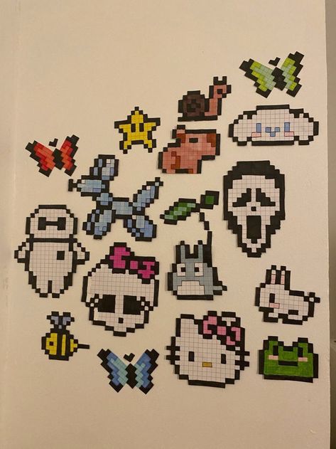 Pixel Art Room Decor, Pixel Art Ideas Room, Pixel Art Ideas Room Decor, Pixel Art Ideas Cute, Pixley Art, Pixel Art Wall, Wall Room Decor, Graph Paper Drawings, Pixel Art Ideas