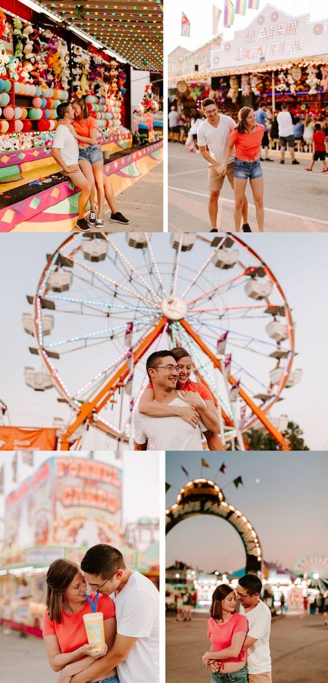 Fairground Engagement Photos, Engagement Photos Carnival, State Fair Engagement Photos, County Fair Engagement Photos, Fair Maternity Pictures, Amusement Park Engagement Photos, Fair Couple Photos, Fair Mini Session Photo Shoot, Fair Engagement Pictures