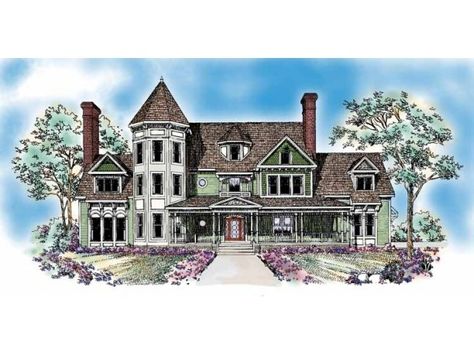 Front Gothic Victorian Floor Plans, 3 Story Victorian Homes Plans, 5 Bedroom Victorian House Plans, Gothic Architecture House Exterior, Carpenter Gothic House Plans, Large Victorian House Plans, Gothic Home Plans, Sims Cottage Living House, 5-6 Bedroom House Plans