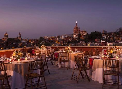 Rooftop Wedding at the Rosewood,   San Miguel de Allende, Guanajuato, Mexico Mexico Wedding Venue, Rosewood Hotel, Mexico Hotels, Rooftop Wedding, Mexican Wedding, Mexico Wedding, Hotel Spa, World Heritage Sites, Hotels And Resorts